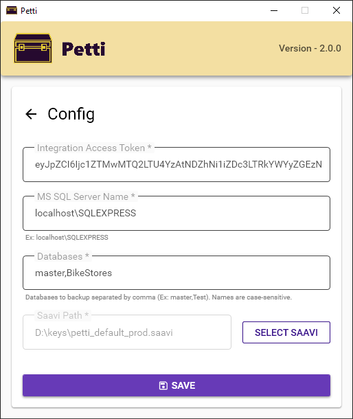 Petti - Windows Server Client (Config)